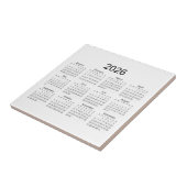 2026 Eenvoudige Minimalistische Kalender Tegeltje (Zijkant)