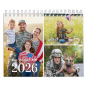 2026 Eenvoudige Moderne Aangepaste Fotocollage Maa Kalender (Hoes)