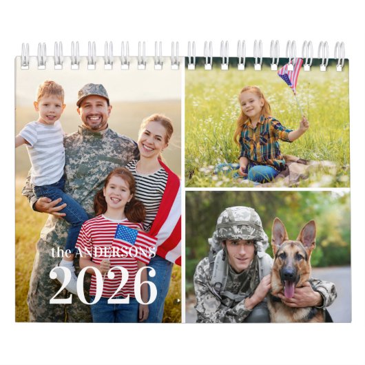 2026 Eenvoudige Moderne Aangepaste Fotocollage Maa Kalender (Hoes)