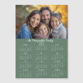 2026 Eenvoudige Moderne Groene Vakantie Fotokalend (Voorkant)