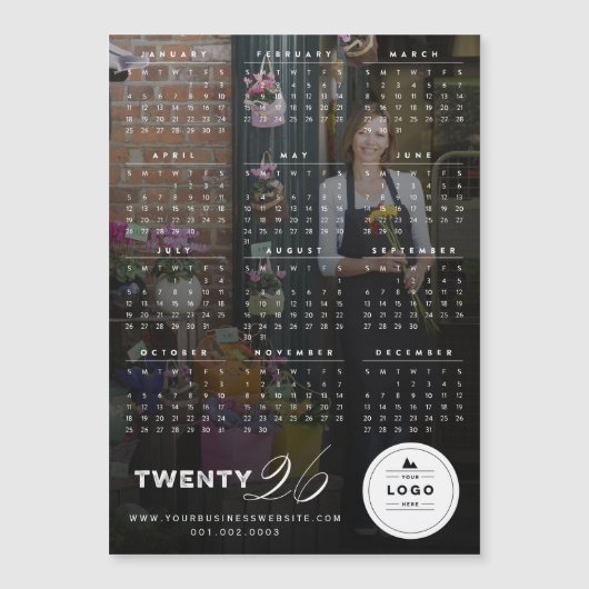 2026 Eenvoudige Typografie Kalender Magnetische Ka (Voorkant)