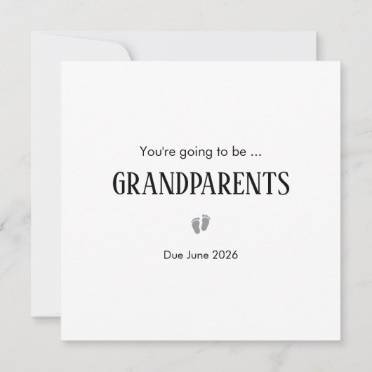 2026 Eenvoudige zwangerschapsaankondiging Kaart (Achterkant)