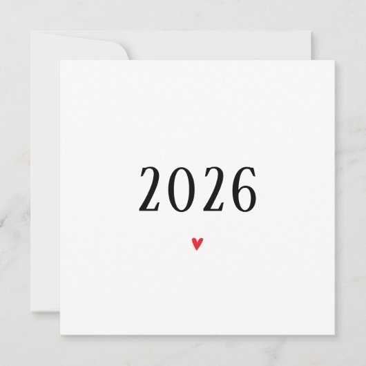 2026 Eenvoudige zwangerschapsaankondiging Kaart (Voorkant)