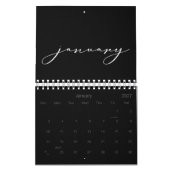2026 Eenvoudige zwarte aangepaste minimalist Kalender (Jan 2027)