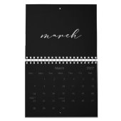 2026 Eenvoudige zwarte aangepaste minimalist Kalender (Mar 2027)