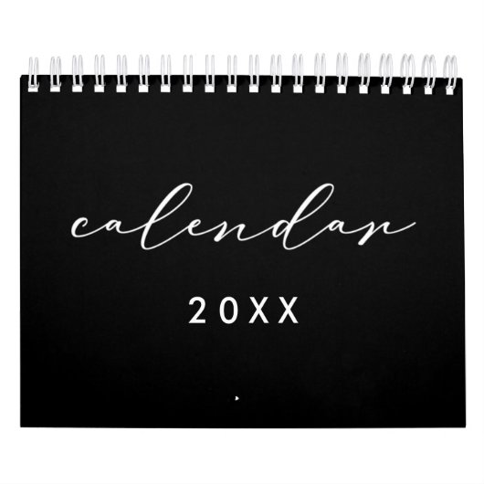 2026 Eenvoudige zwarte aangepaste minimalist Kalender (Hoes)