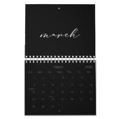 2026 Eenvoudige zwarte aangepaste minimalist Kalender (Mar 2026)