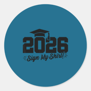 2026 eindexamen - handtekening shirt - klas van ronde sticker