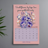 2026 Elegant affirmation birth month flowers wall Kalender