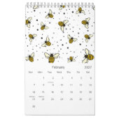 2026 Elegant bijenpatroon Kalender (Feb 2027)