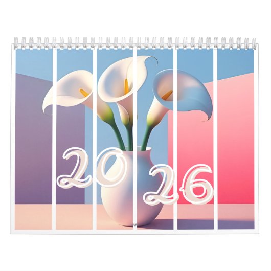 2026 Elegant Calla Lily Floral Calendar Kalender (Hoes)