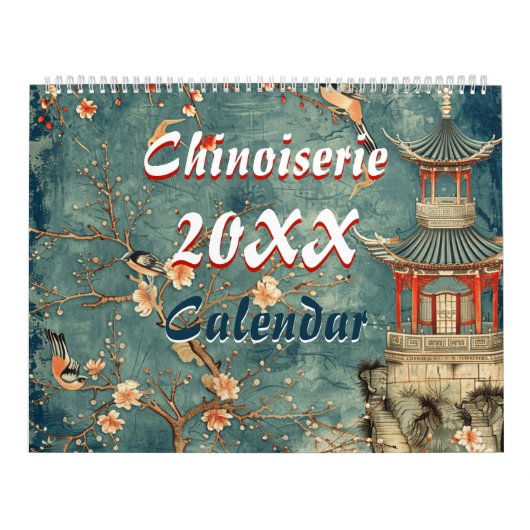 2026 elegant chinoiserie wall  kalender (Hoes)