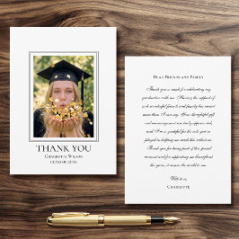 2026 Elegant Graduation Thank You Photo Card Bedankkaart