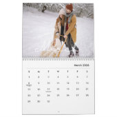 2026 Elegant Simple Custom Family Photo Collage Kalender (Mar 2026)