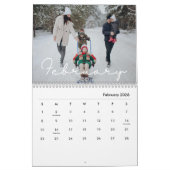 2026 Elegant Simple Custom Family Photo Collage Kalender (Feb 2026)