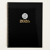 2026 Elegante Business Faux Gold Folie Glitter Planner (Voorkant)