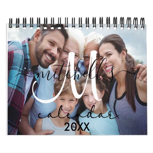 2026 Elegante Custom Photo Creëer Uw Eigen Familie Kalender (Hoes)