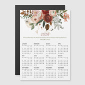 2026 Elegante Rozen Gouden Bloemen Magnetische Kal (Voorkant / Achterkant)