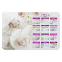 2026 Elegante Wit en Paarse Orchideeën Kalender