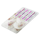 2026 Elegante Witte en Paarse Orchideeën Kalender Magneet (Linkerzijde)
