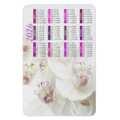 2026 Elegante Witte en Paarse Orchideeën Kalender Magneet (Verticaal)