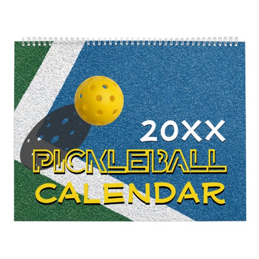 2026 Elke Jaar Aanpasbare PICKLEBALL Kalender (Hoes)