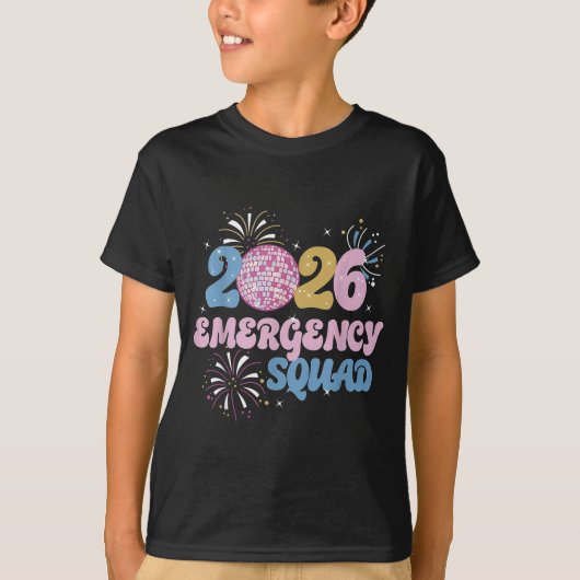 2026 Emergency Squad Er Nurse Happy New Year Disco T-shirt (Voorkant)