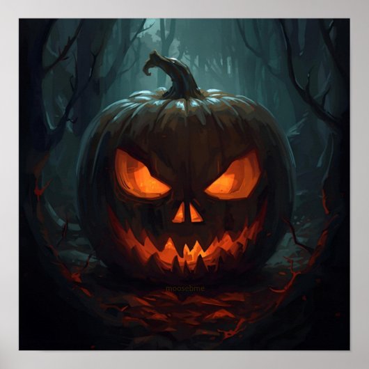 2026 Enge Jack-o-Lantern in het Bos Poster (Voorkant)