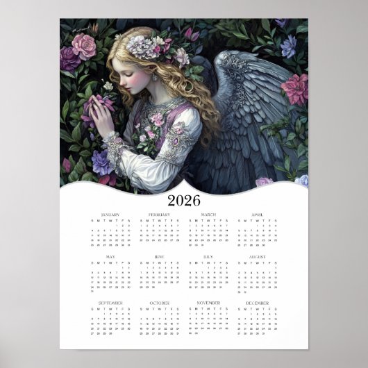 2026 Engel Hele Jaar Jaarlijkse Muurkalender Poster (Voorkant)