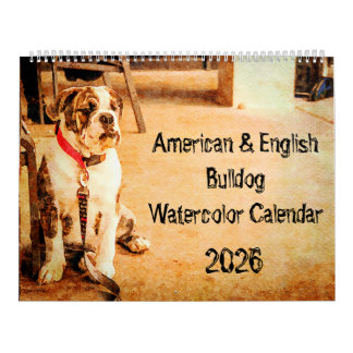 2026 Engelse Bulldog Britse Amerikaanse Bully Cade Kalender