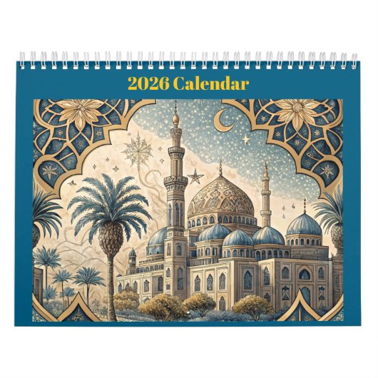 2026 Engelse kalender met islamitische ontwerpen/c (Hoes)
