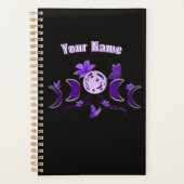 2026 Esthetische Hemelse Maan & Paarse Lelies Hard Planner (Voorkant)