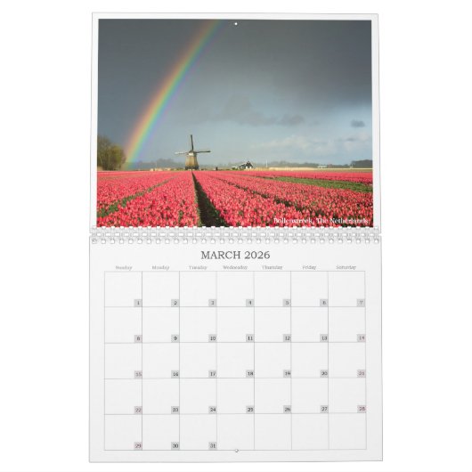 2026 Europa landschapsfotografie zwart Kalender (Mar 2026)