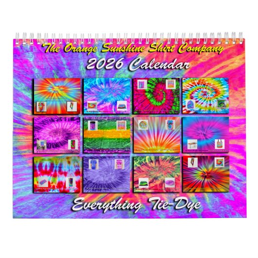 2026 Everything Tie-Dye Calendar Kalender (Achterkant)
