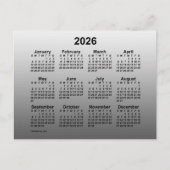 2026 Faded White Mini-kalender van Janz Postcard Briefkaart (Voorkant)