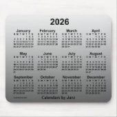 2026 Faded witte kalender van Janz Muismat (Voorkant)