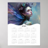 2026 Fairy Fantasy Art Volledige jaarkalender Poster (Voorkant)