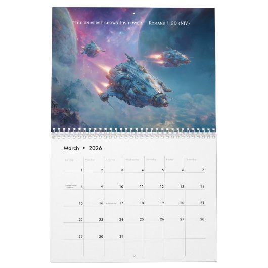 2026 Faith Biblical Verse Space Wall Calendar  Kalender (Mar 2026)