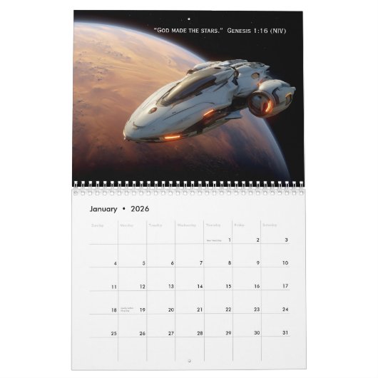 2026 Faith Biblical Verse Space Wall Calendar  Kalender (Jan 2026)
