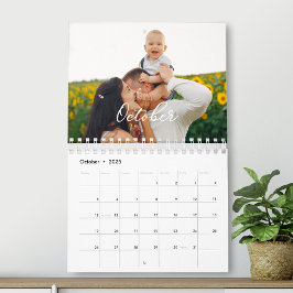 2026 Familie Aangepaste Foto Chic Script Kalender
