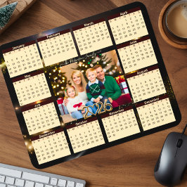  2026 Familie fotokalender nieuwjaar muismatten