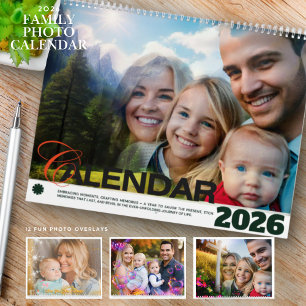 2026 Familie Foto's leuk aangepaste filters Kalend Kalender