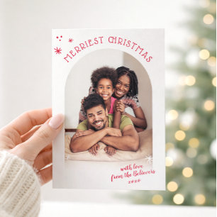 2026 FAMILIEFOTO vrolijk kerstfeest boog rood Aankondiging