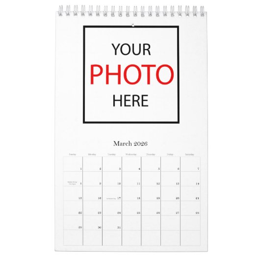 2026 Familiefotokalender / Creëer Your Own Kalender (Mar 2026)