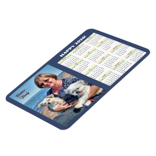 2026 Familiekalender Fotomagneet Magneet (Linkerzijde)