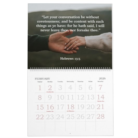2026 Family Blessings Photos Scripture Large Kalender (Feb 2026)