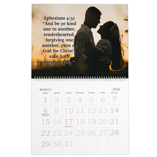 2026 Family Blessings Photos Scripture Large Kalender (Mar 2026)