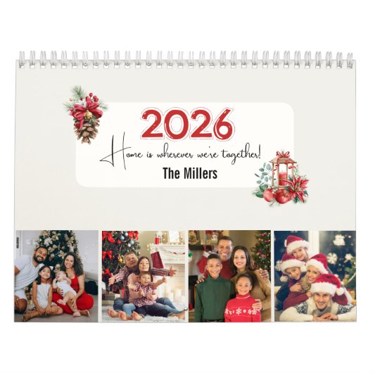 2026 Family Photo Collage Calendar Christmas Gift Kalender (Hoes)