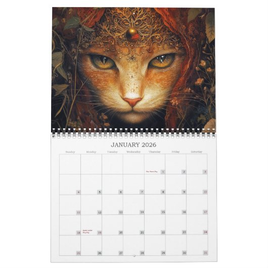 2026 Fantastic Cats 4 Fantasy Art Kalender (Jan 2026)