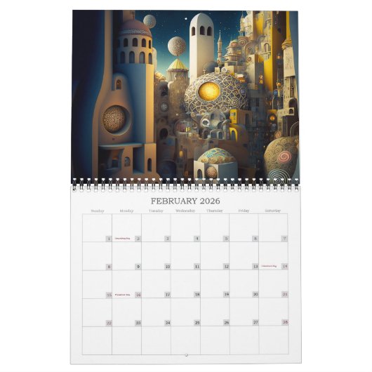 2026 Fantastic Cities Science Fiction Kalender (Feb 2026)